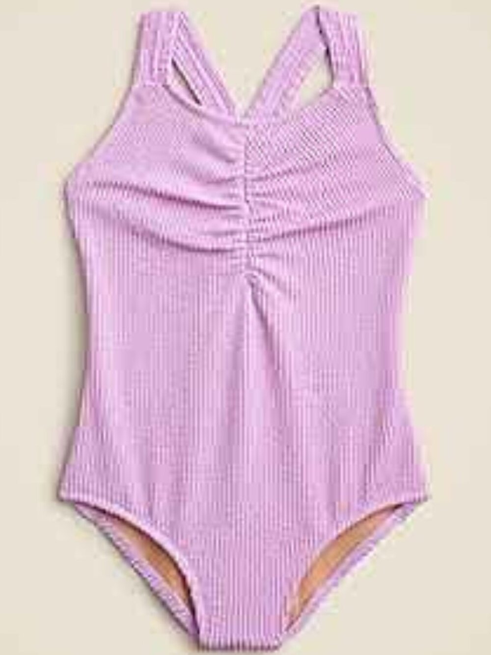 J. Crew Muted Orchid Girls' Smocked One-Piece Swimsuit/NWT/7